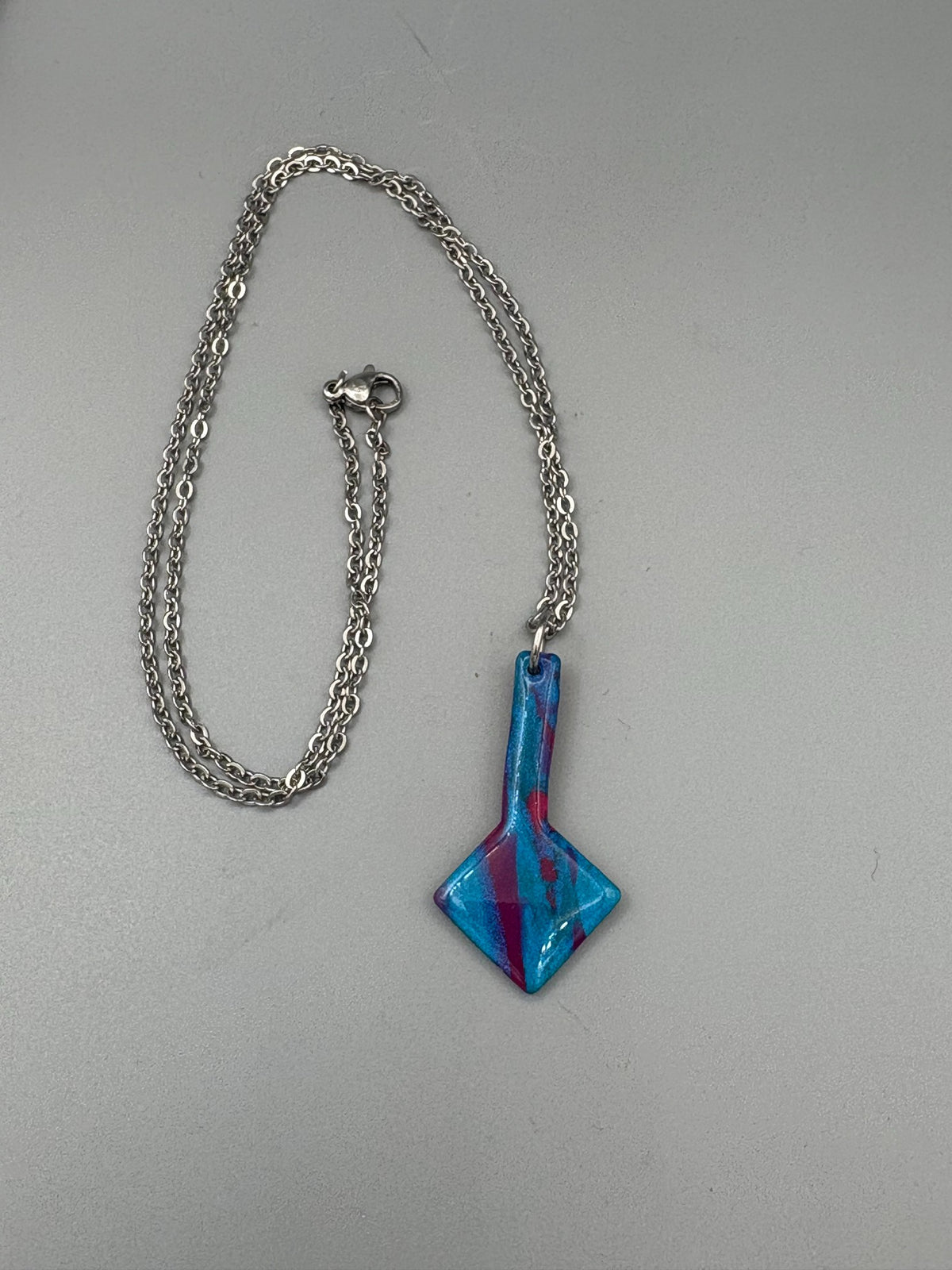 Blue & Purple Diamond Drop Necklaces