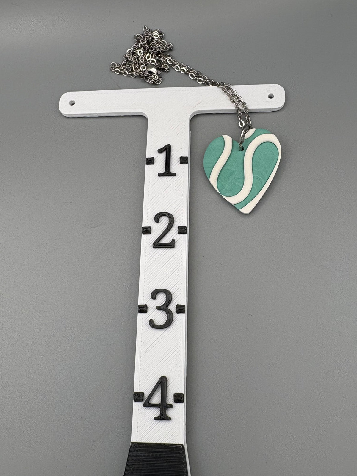 Sage & White Heart Necklace