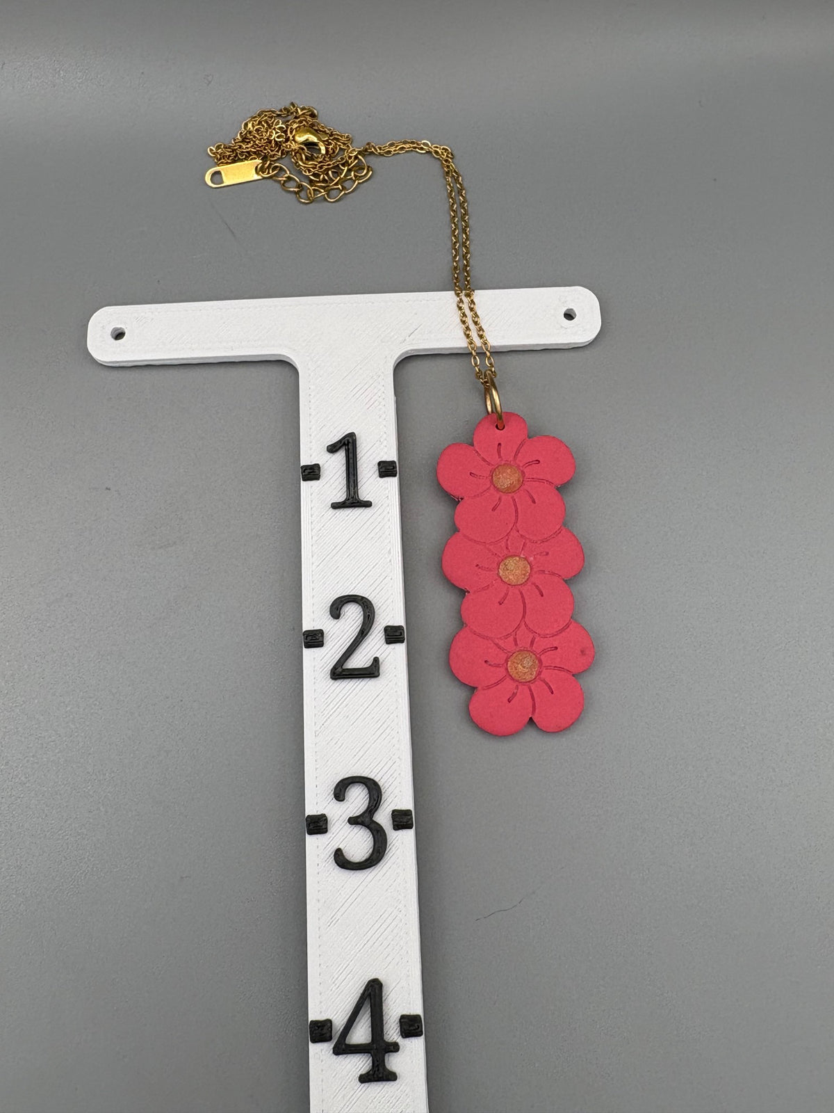 Pink Flower Drop Necklace