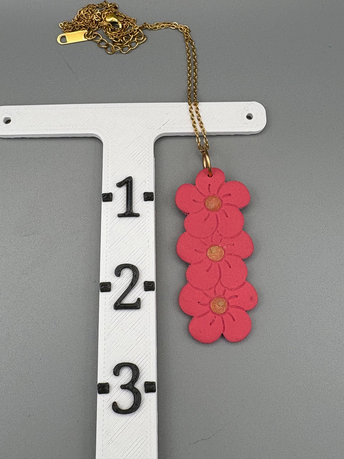 Pink Flower Drop Necklace