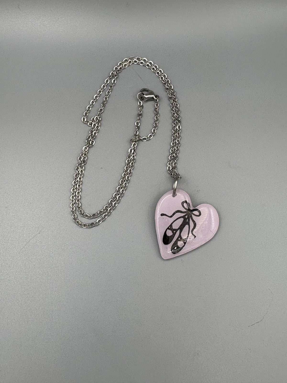 Lilac Tap Shoe Heart Necklace