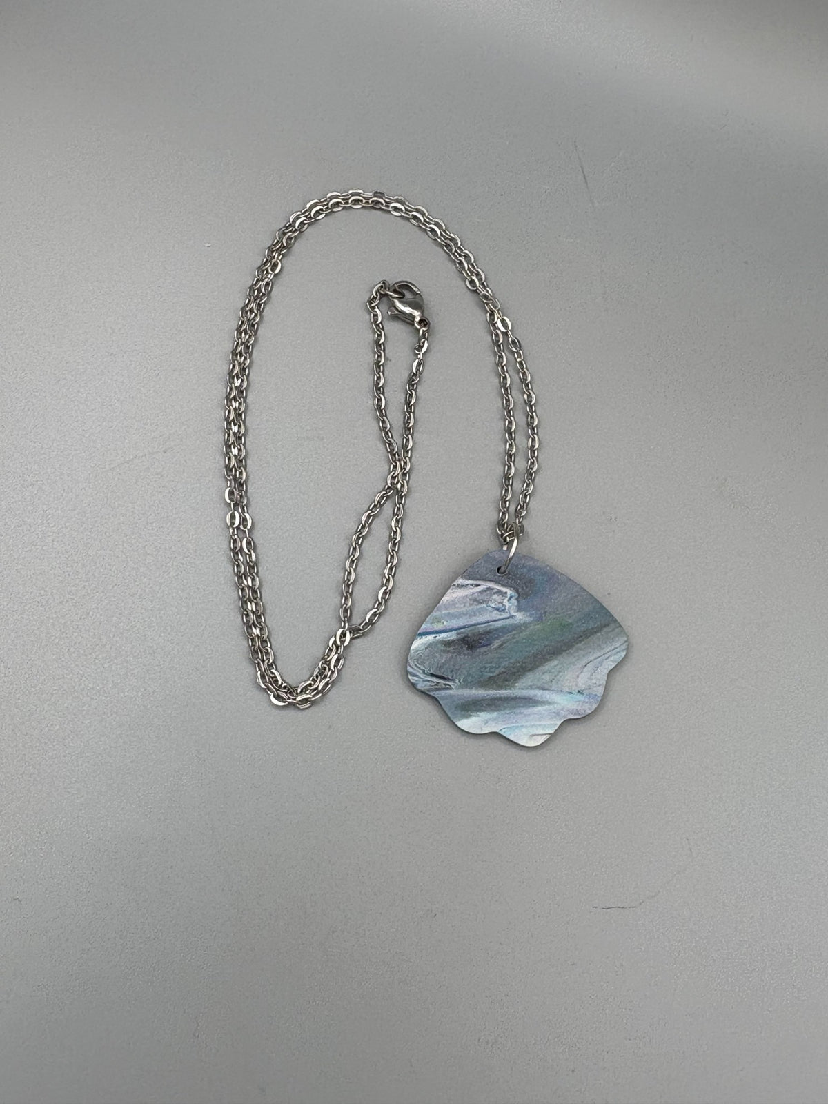 Collier Coquillage Marbre Bleu