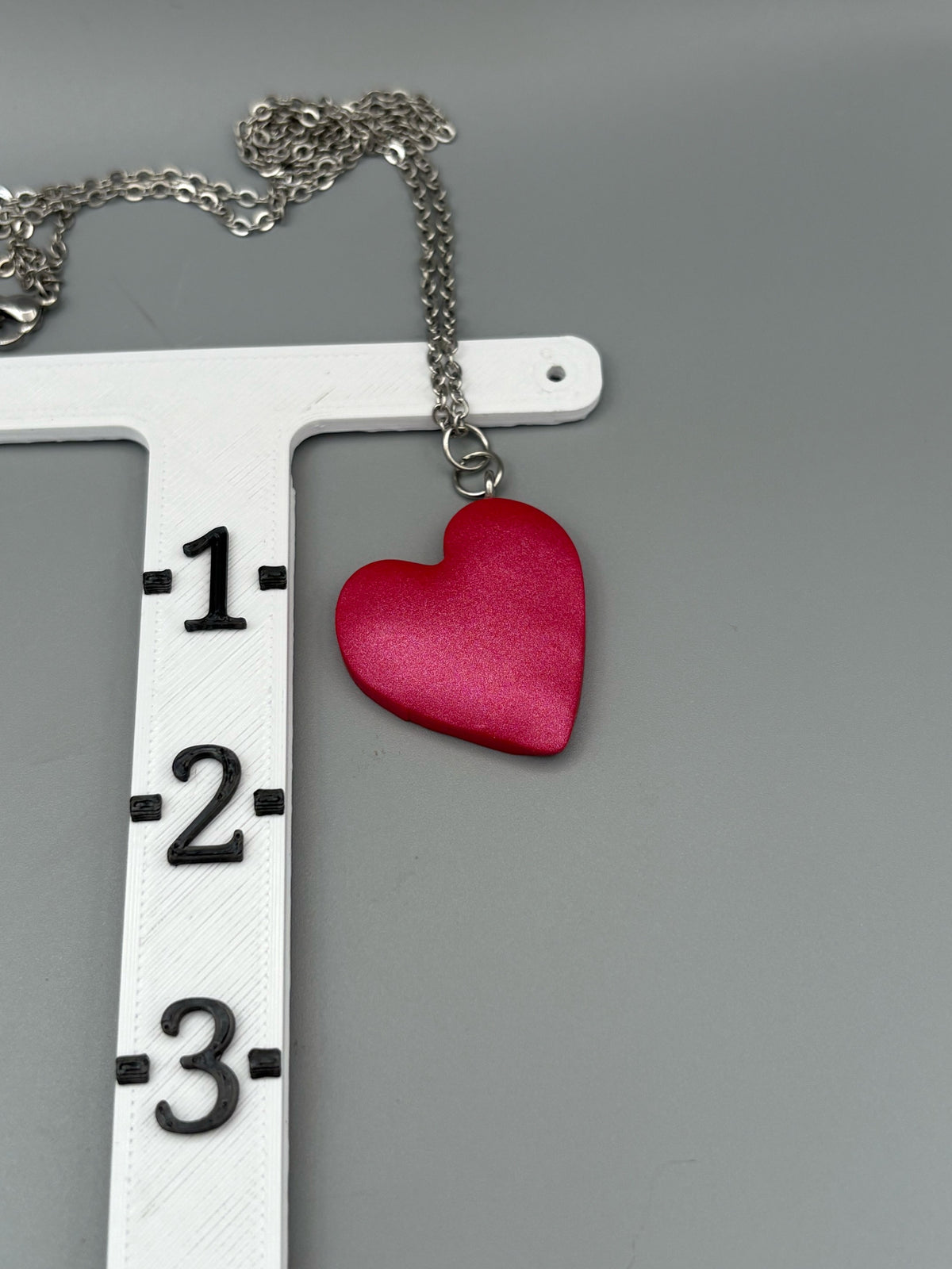 Pink Puffy Heart Necklace