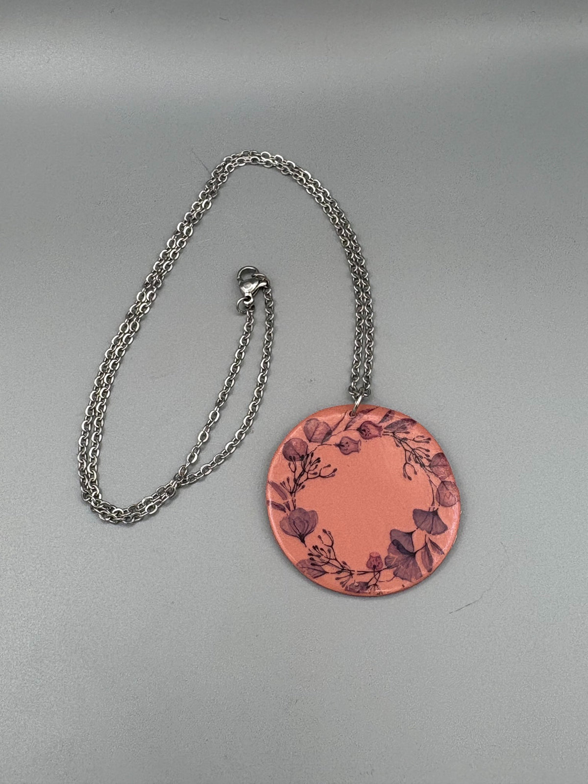 Pink Flower Wreath Necklace