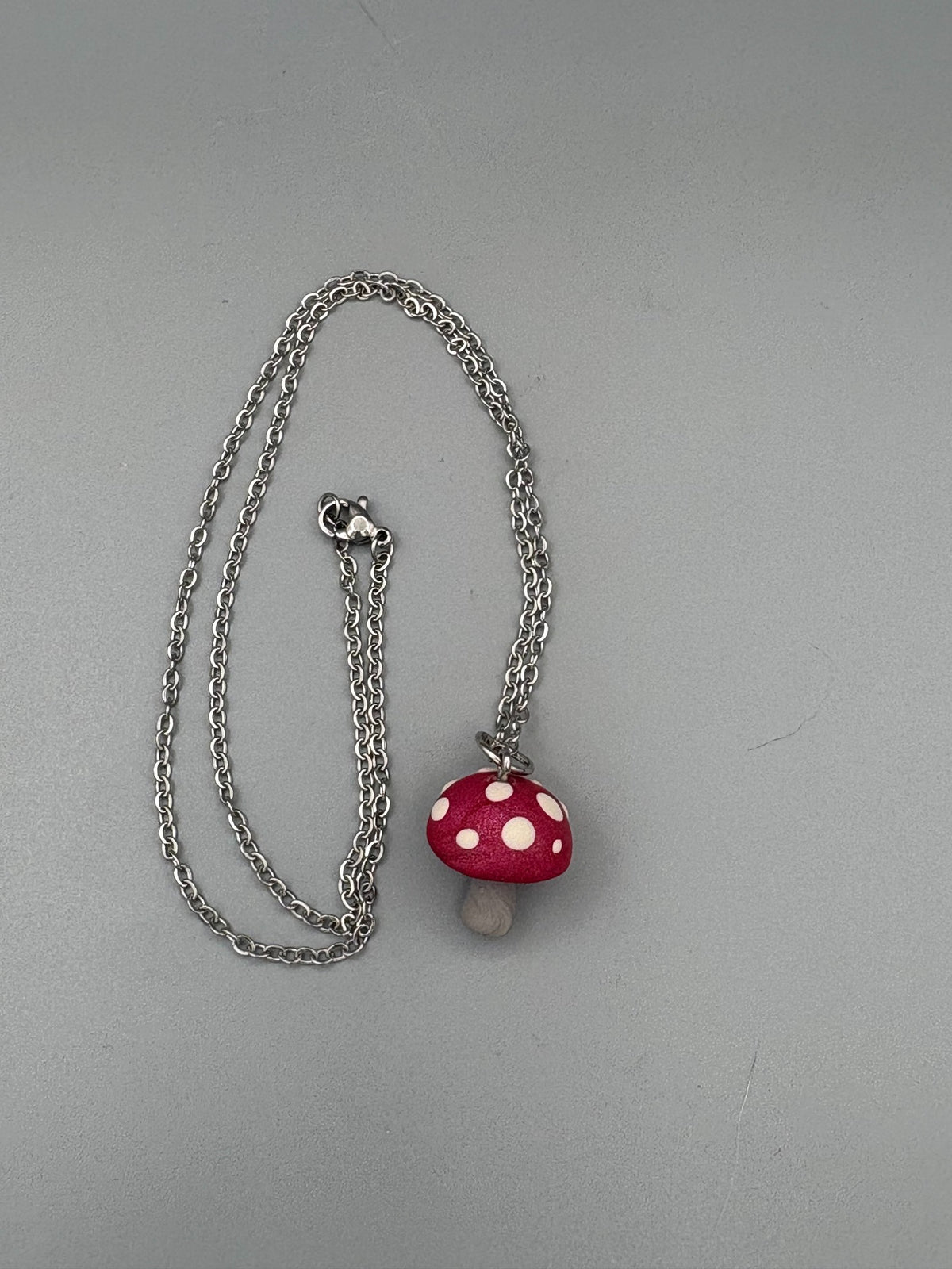Purple Pink Mushroom Necklace