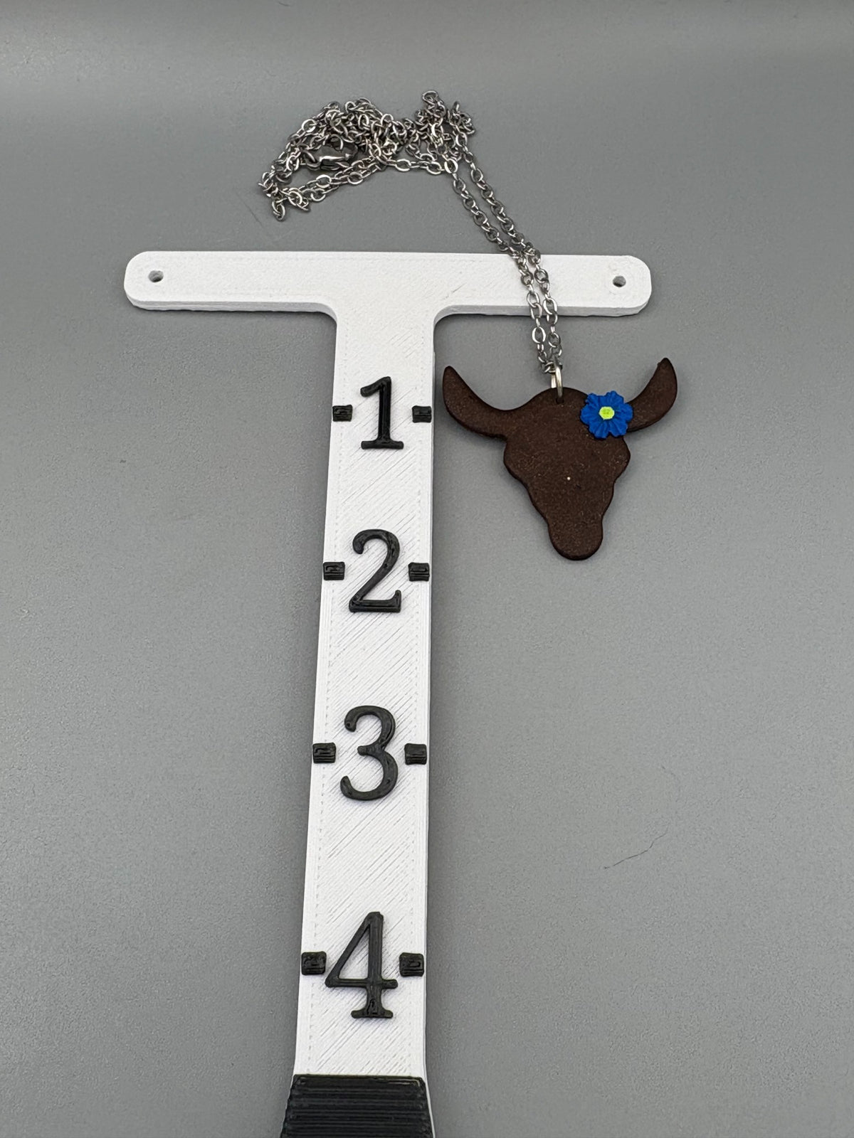 Steer with Blue Flower Necklace