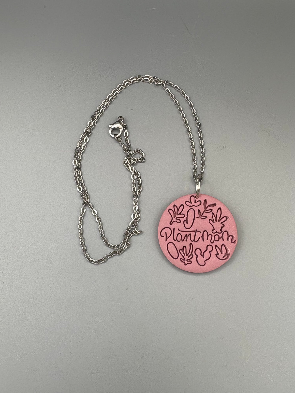Collier cercle maman plante rose