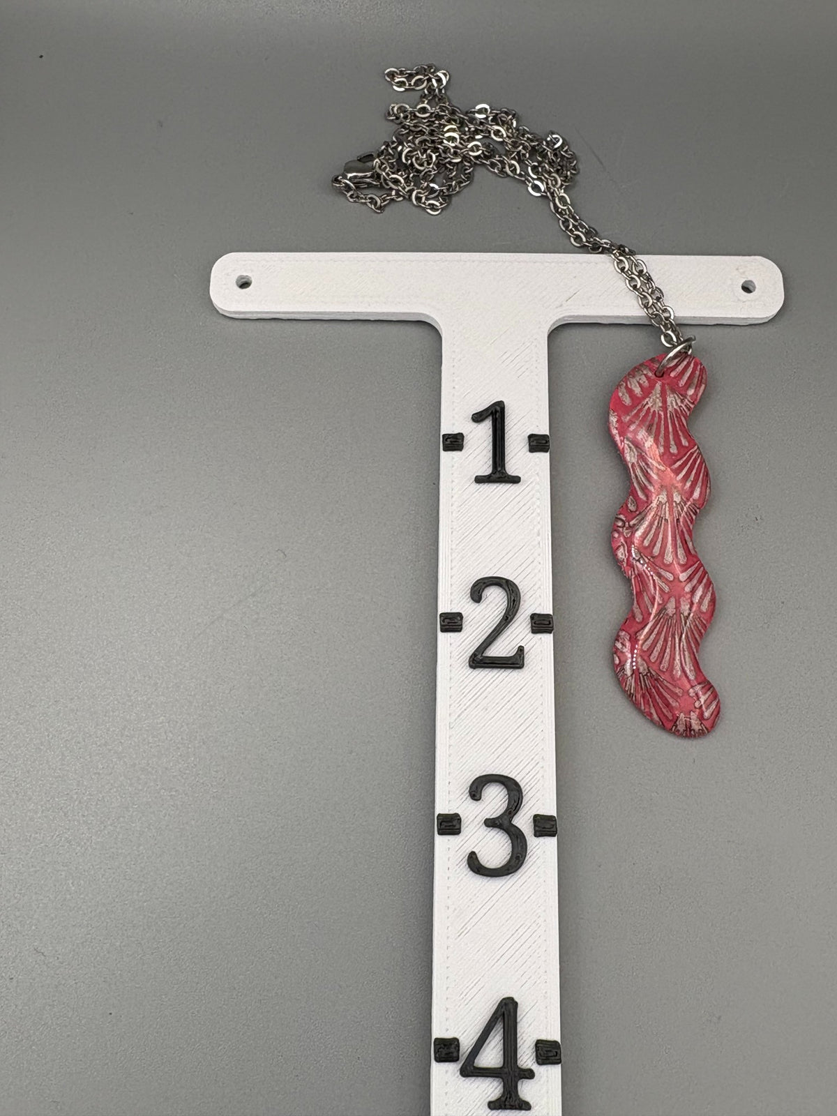 Pink Art Deco Squiggle Necklace