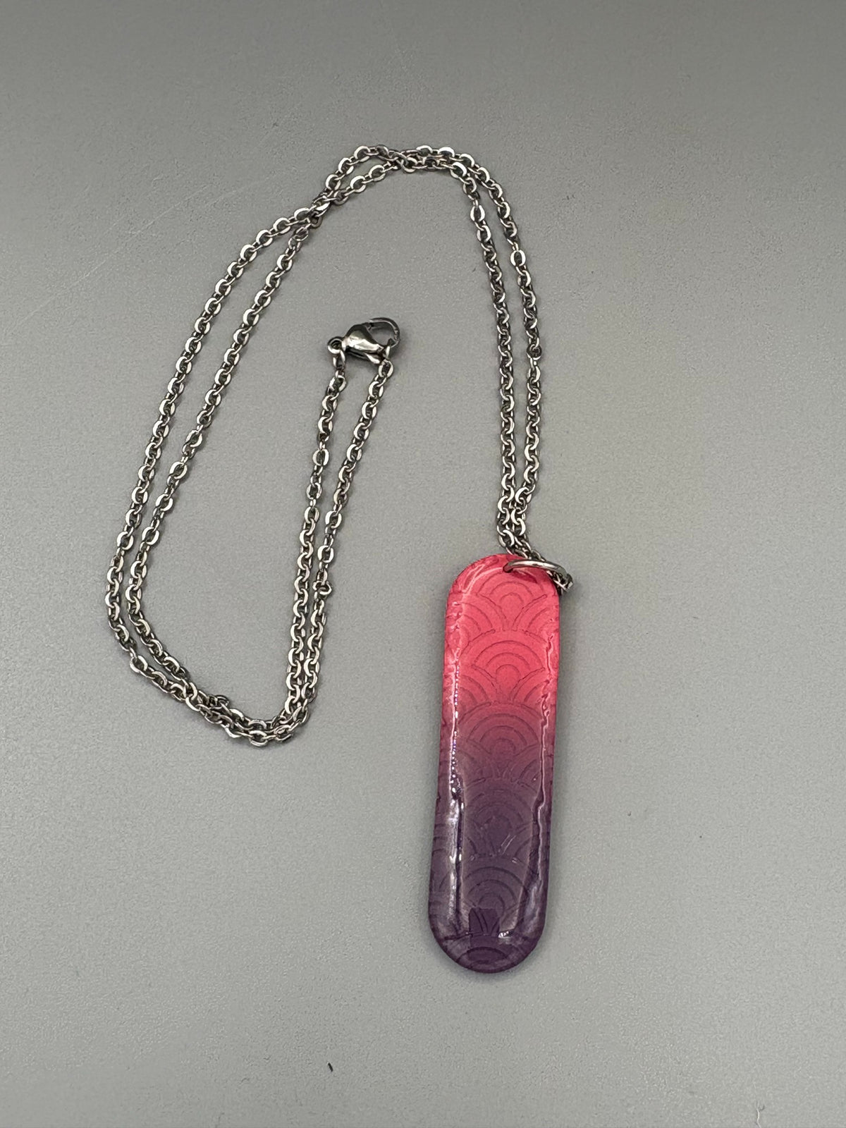 Pink Purple Ombre Bar Necklace
