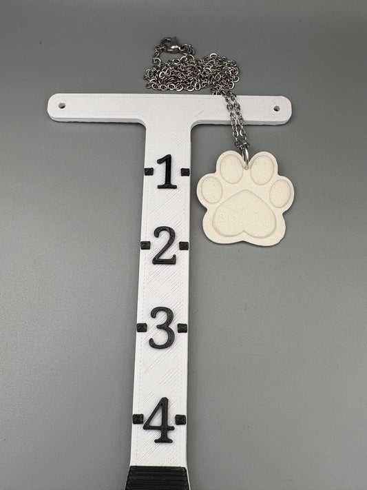 Collier patte pailletée blanche