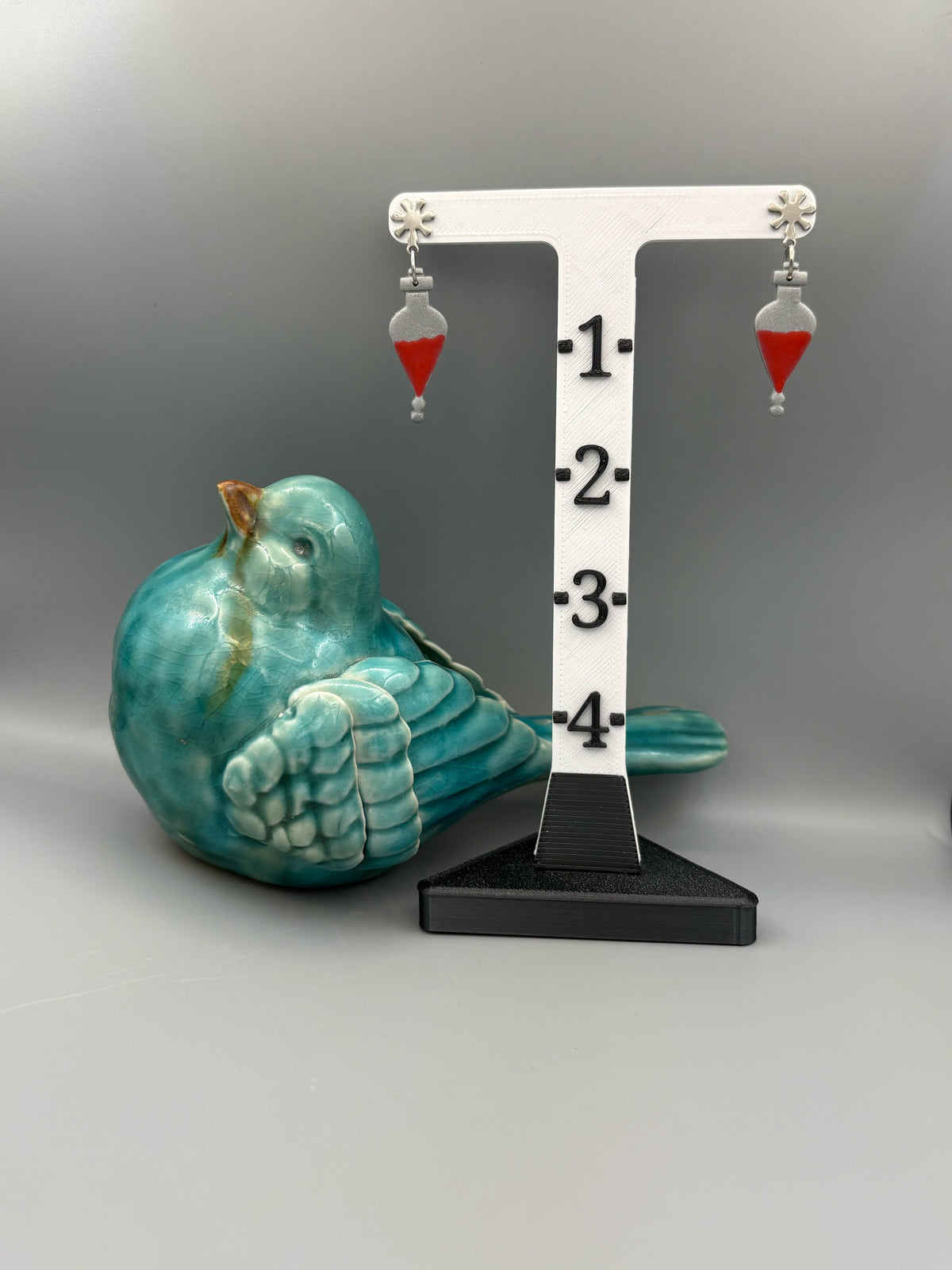 Red Potion Bottle Dangle Earrings