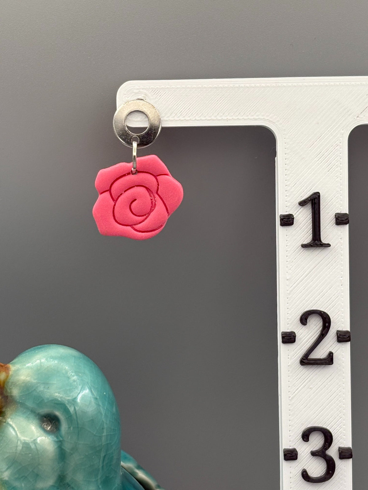 Pink Rose Dangle Earrings