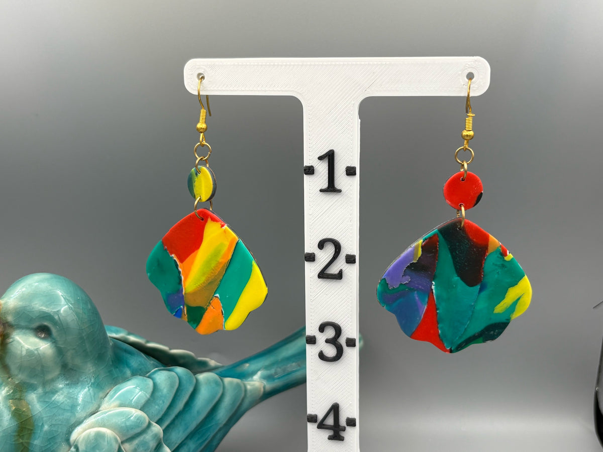 Boucles d'oreilles Cercles & festons aquarelle