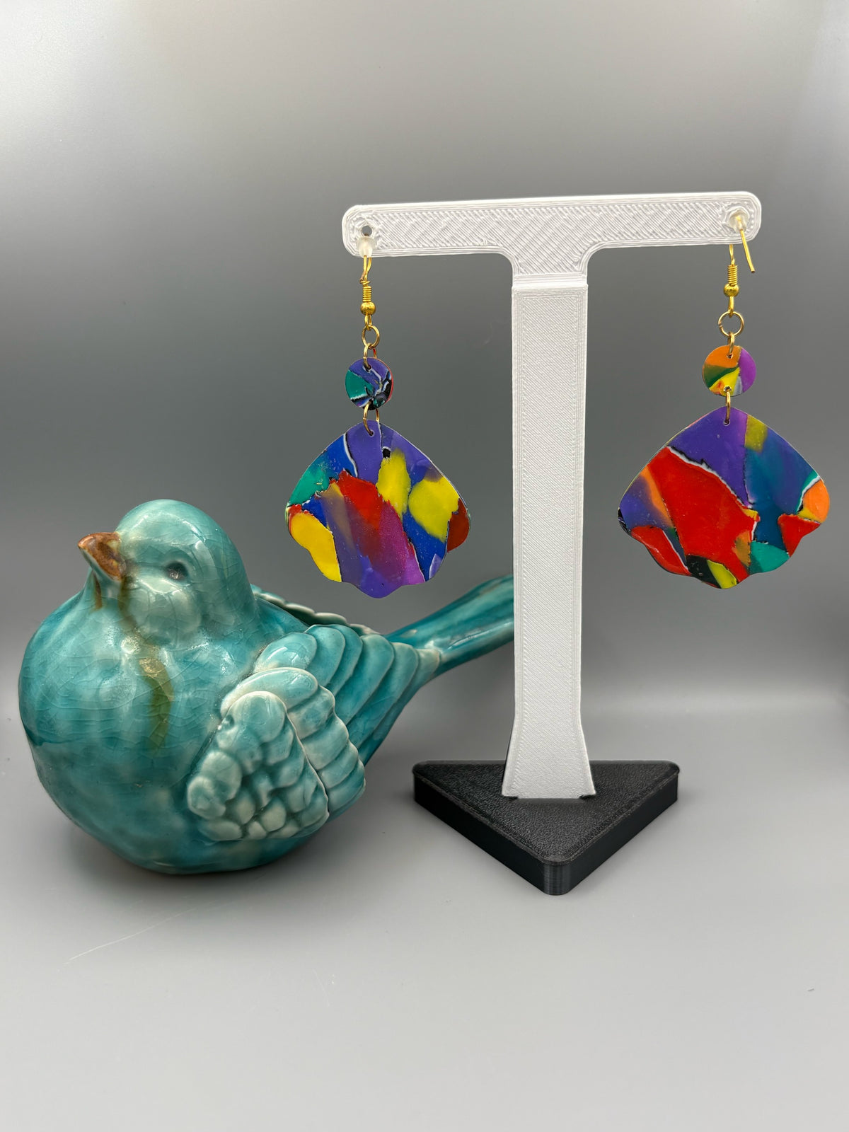 Boucles d'oreilles Cercles & festons aquarelle