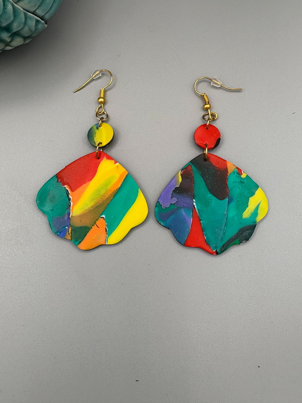Boucles d'oreilles Cercles & festons aquarelle