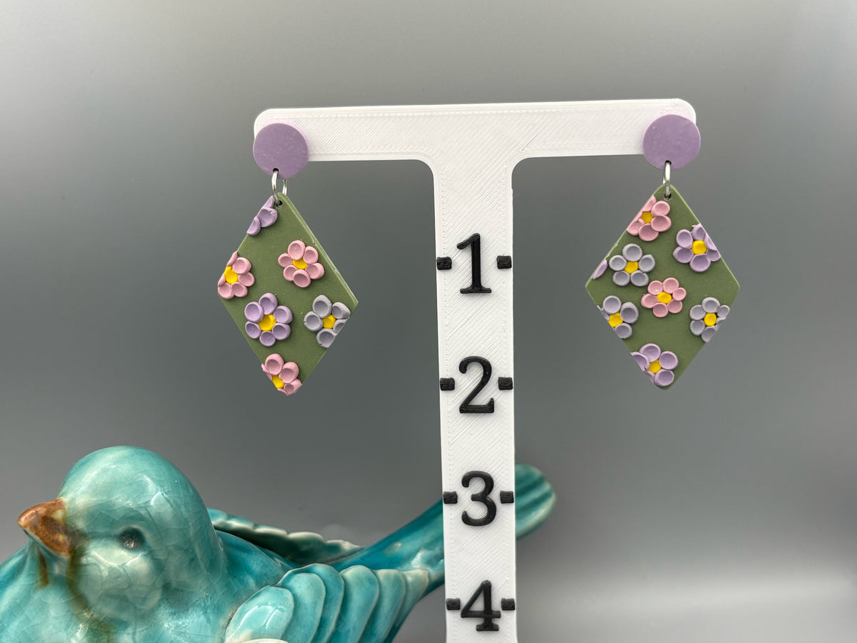 Lavender Fields Diamond Dangle Earrings