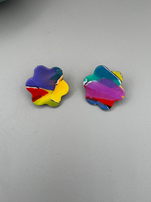 Water Colour Flower Stud Earrings