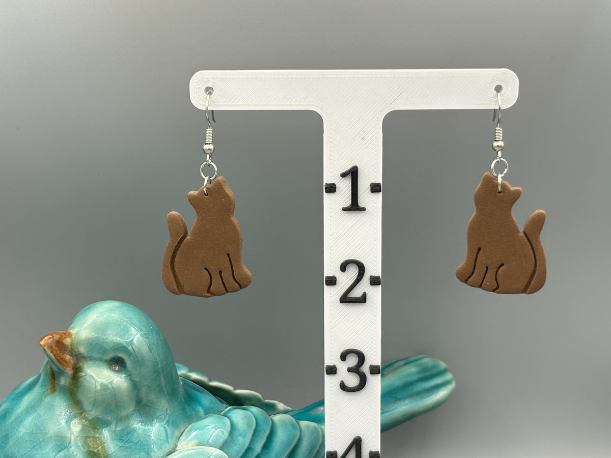 Boucles d'oreilles Chats Bruns