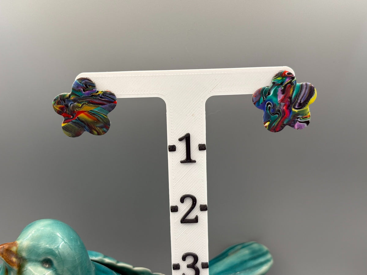 Boucles d'oreilles clous Fleur Kaléidoscope