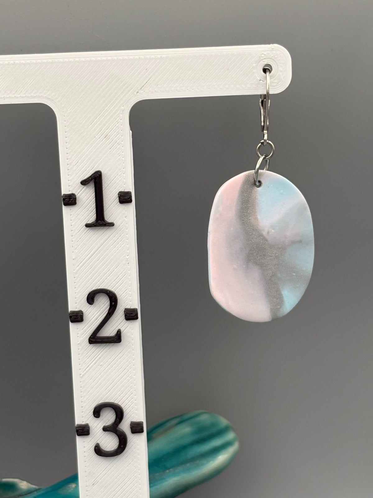 Marble Pastel Oval Dangle Earrings