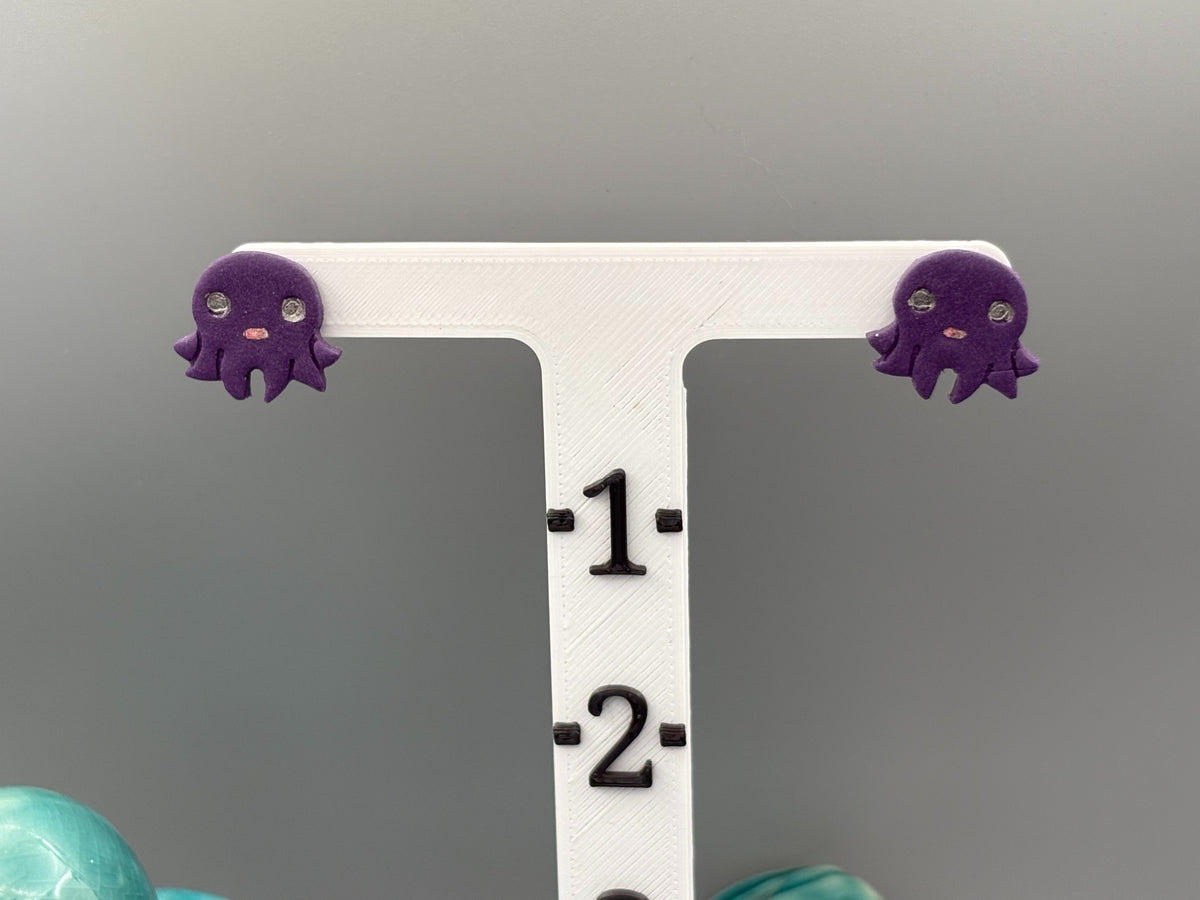 Octopus, Drops, Swirl Shells Stud Earrings