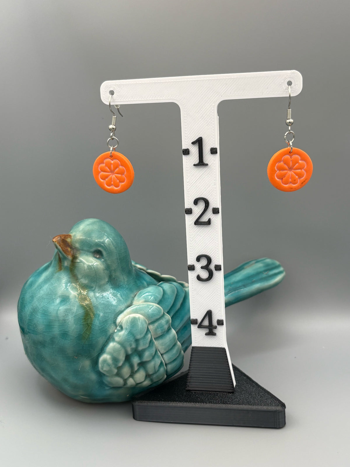 Orange Slice Dangle Earrings - handcrafted polymer clay earrings by Lakeside Clay