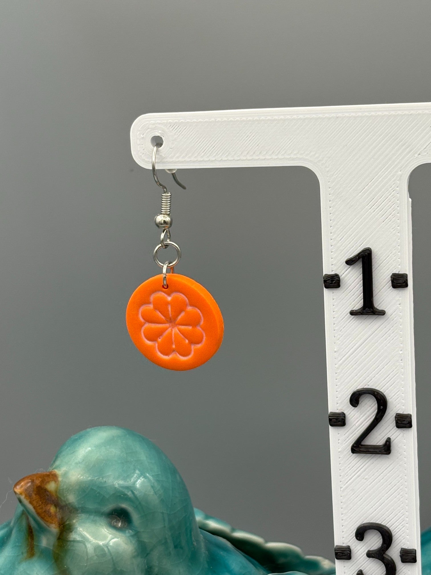 Orange Slice Dangle Earrings - handcrafted polymer clay earrings by Lakeside Clay