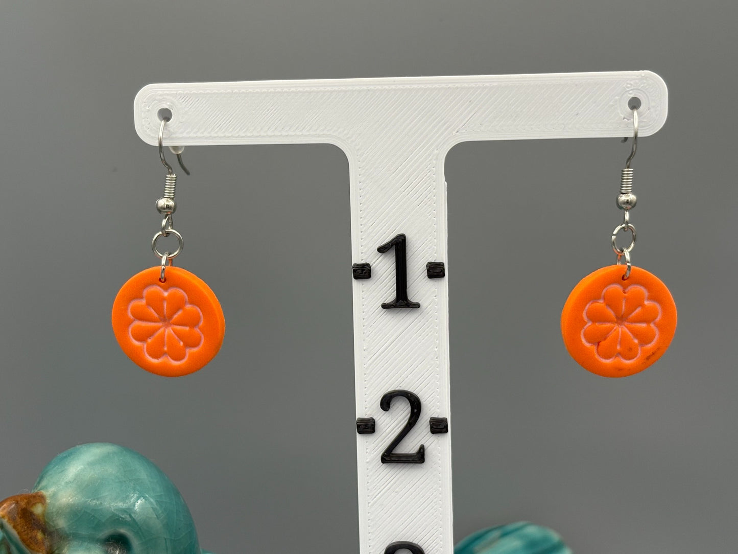 Orange Slice Dangle Earrings - handcrafted polymer clay earrings by Lakeside Clay