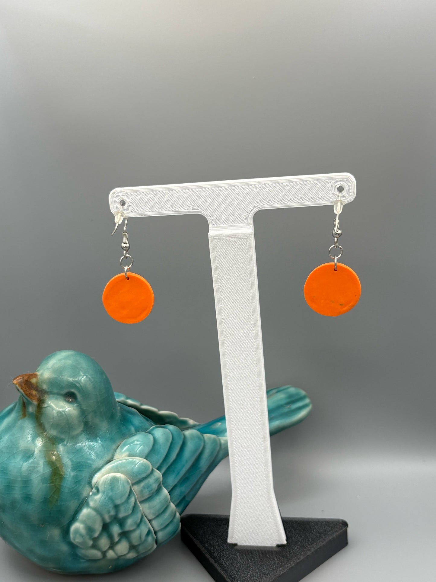 Orange Slice Dangle Earrings - handcrafted polymer clay earrings by Lakeside Clay