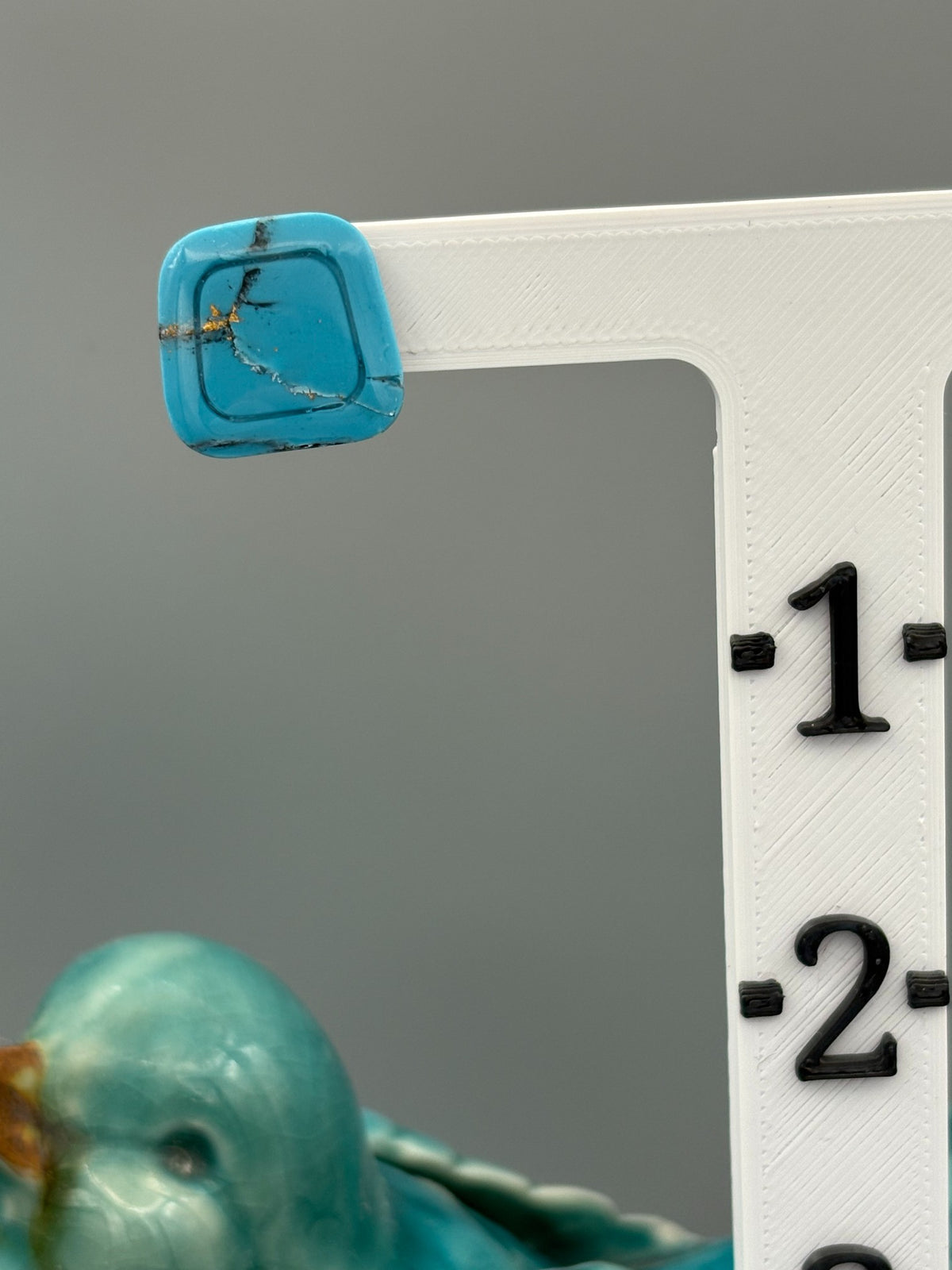 Faux Turquoise Geometric Stud Earrings - handcrafted polymer clay earrings by Lakeside Clay
