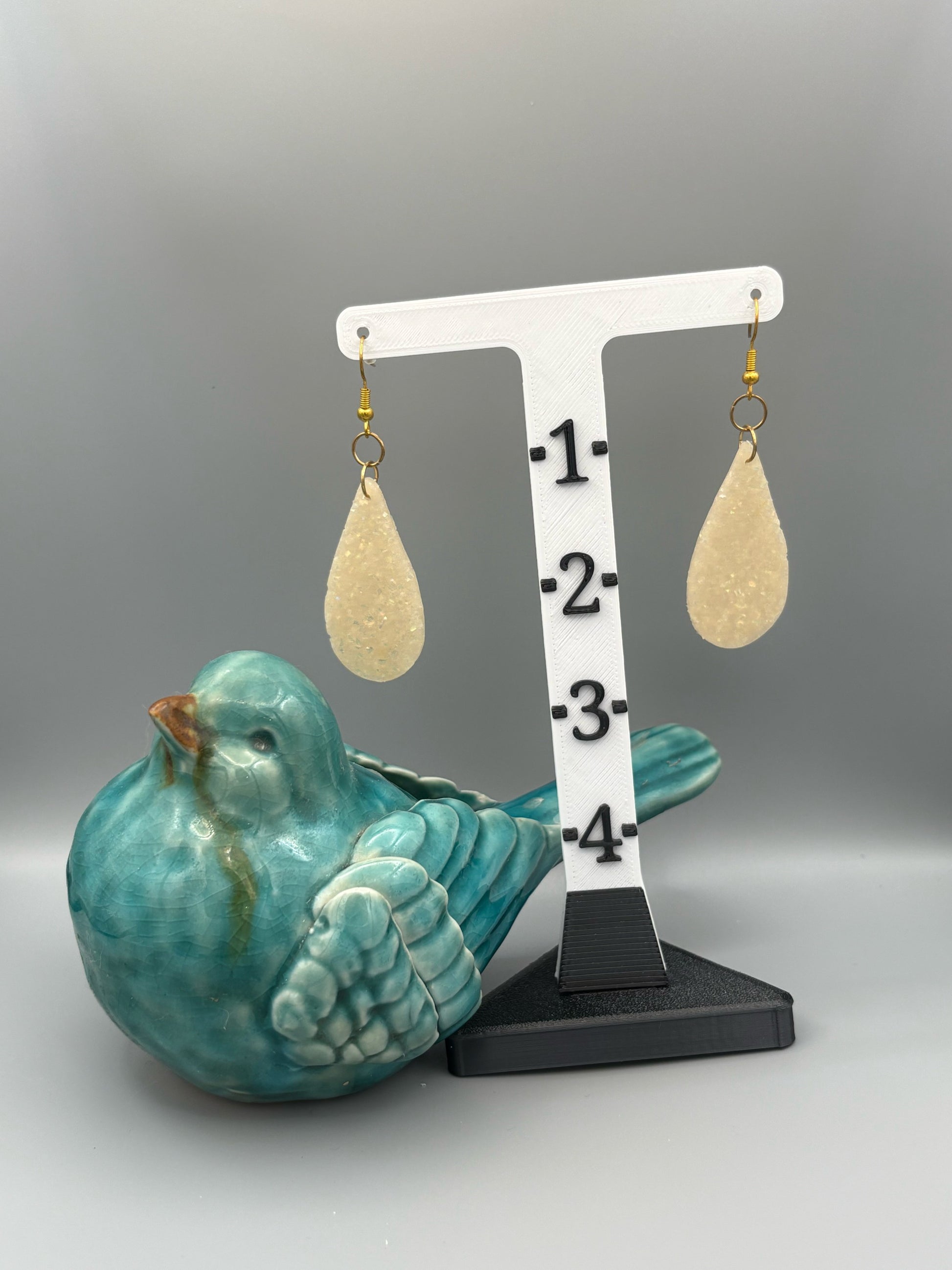 Opalescent Drop Dangle Earrings - handcrafted polymer clay earrings by Lakeside Clay