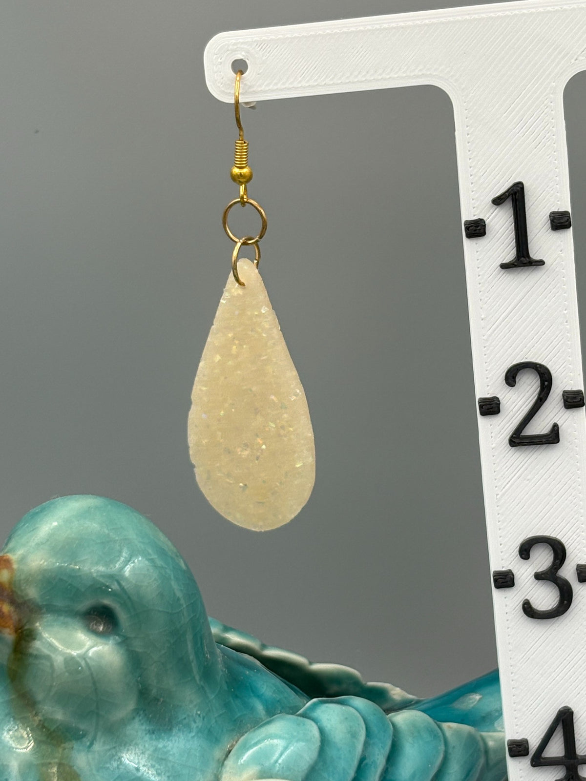 Opalescent Drop Dangle Earrings - handcrafted polymer clay earrings by Lakeside Clay