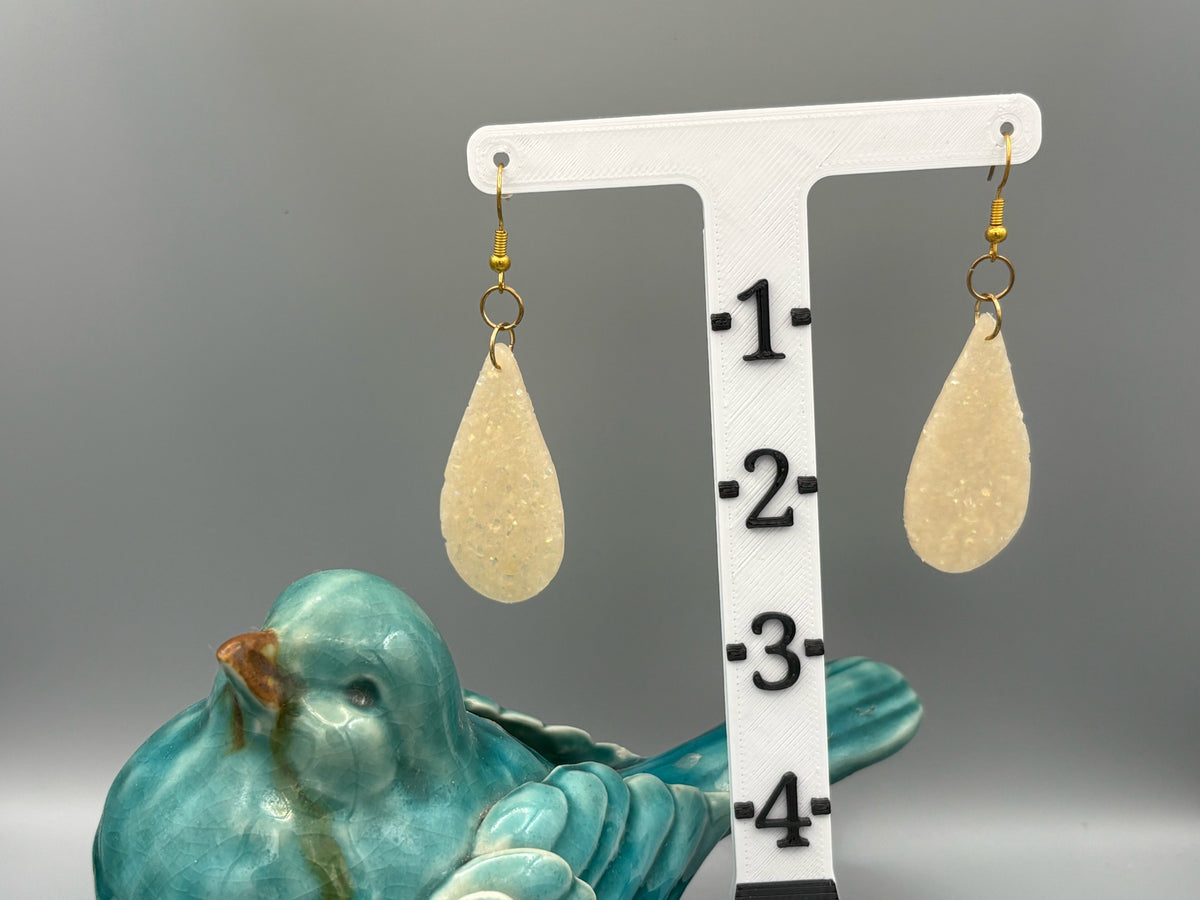 Opalescent Drop Dangle Earrings - handcrafted polymer clay earrings by Lakeside Clay