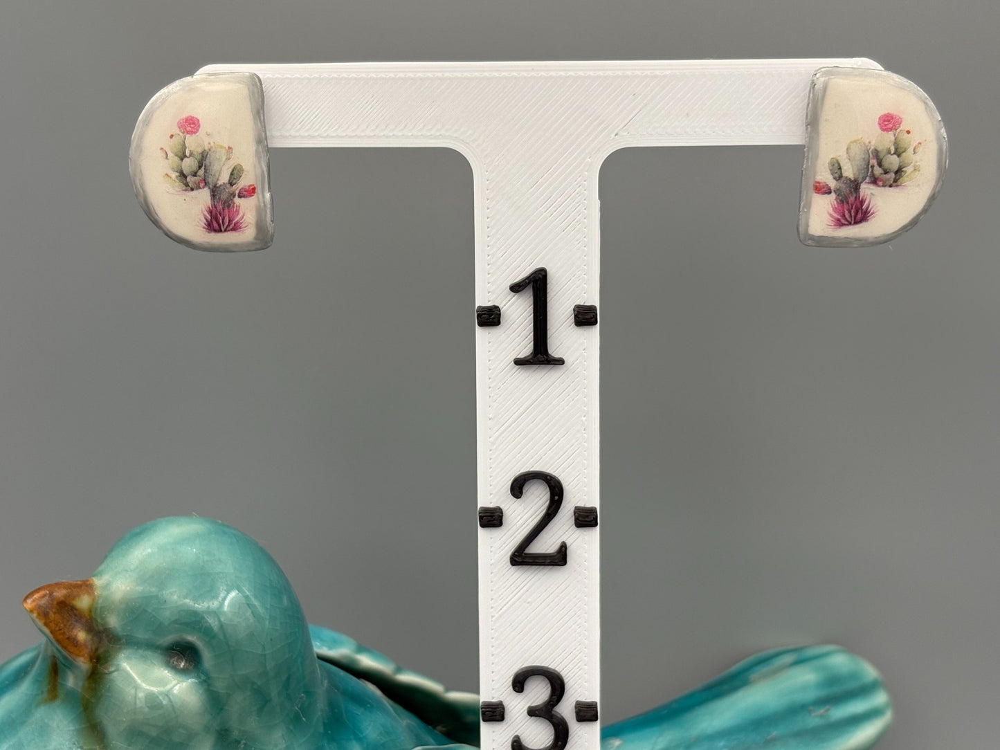 Cactus Garden Stud Earrings - handcrafted polymer clay earrings by Lakeside Clay