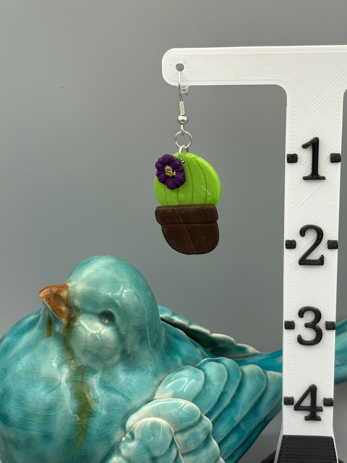 Ball Cacti Dangle Earrings - handcrafted polymer clay earrings by Lakeside Clay