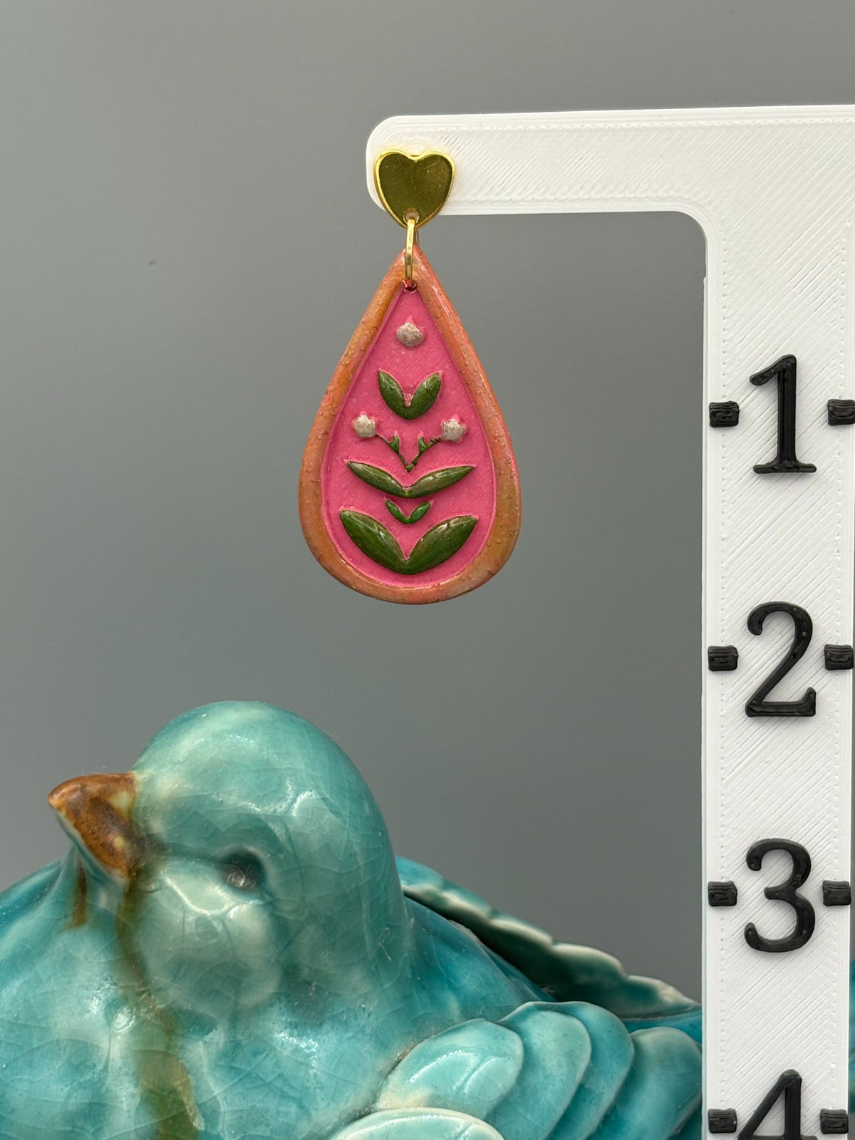 Leafy Vines Dangle Earrings - handcrafted polymer clay earrings by Lakeside Clay