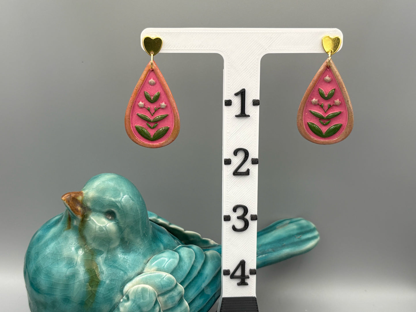 Leafy Vines Dangle Earrings - handcrafted polymer clay earrings by Lakeside Clay