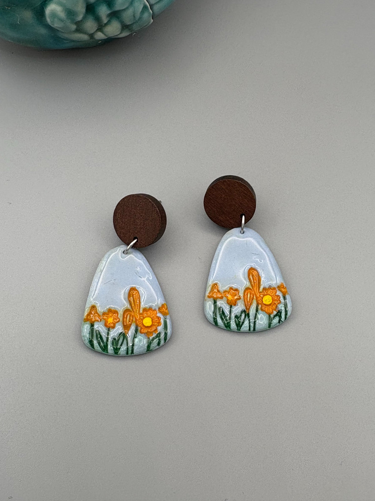 Floral Meadow Dangle Earrings - handcrafted polymer clay earrings by Lakeside Clay