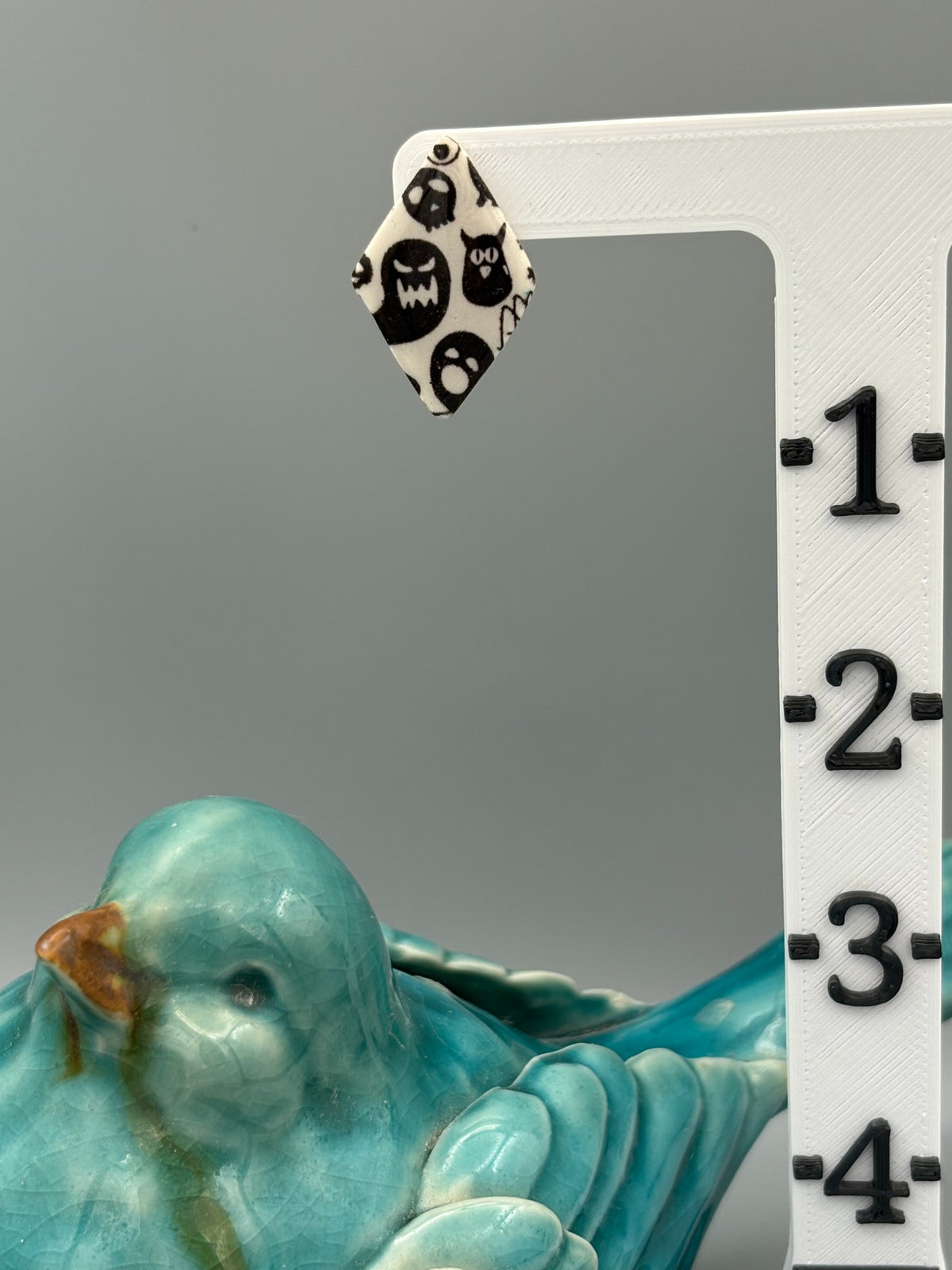 Spooky Diamonds Stud Earrings - handcrafted polymer clay earrings by Lakeside Clay