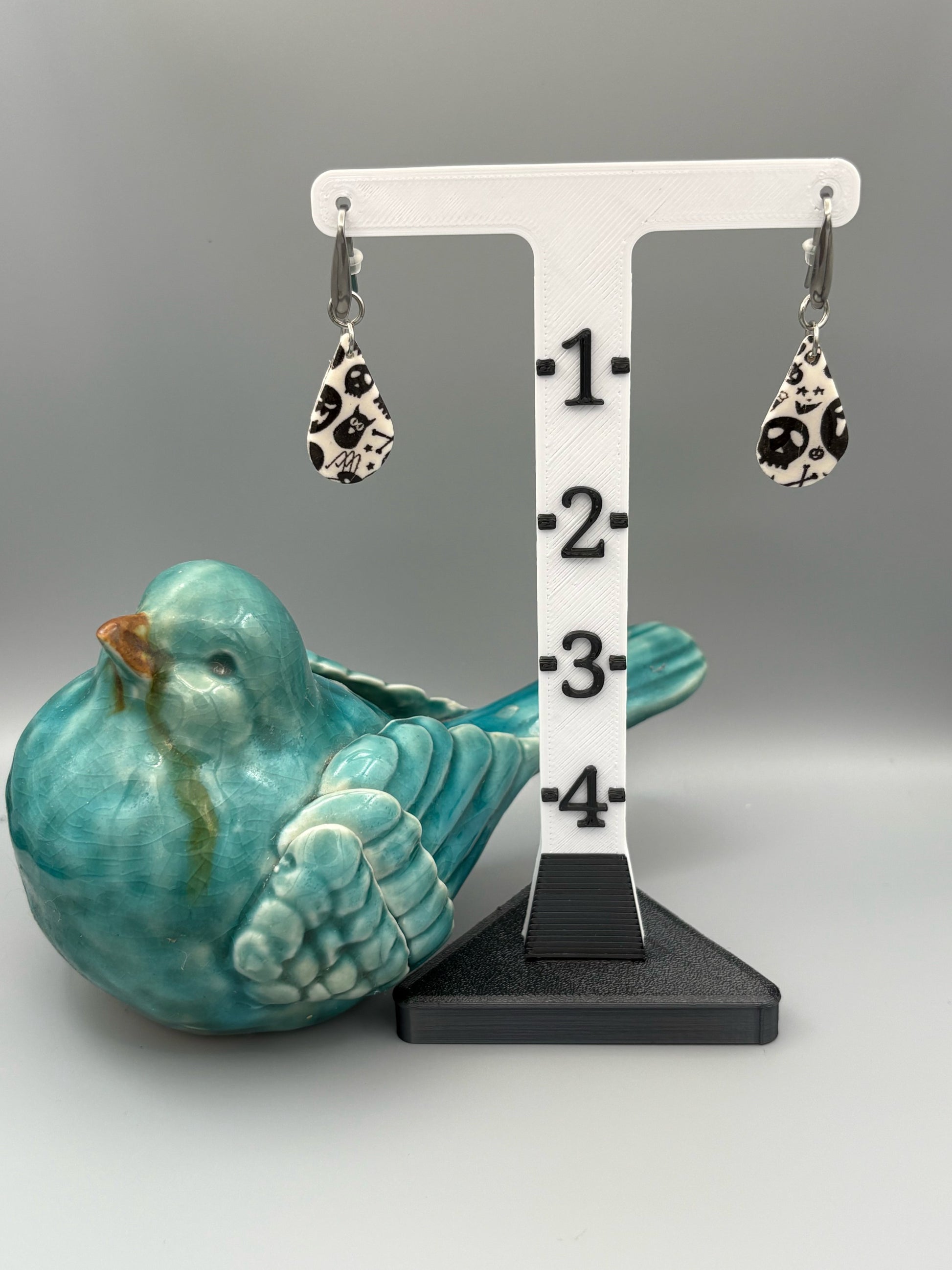 Spooky Drop Dangle Earrings - handcrafted polymer clay earrings by Lakeside Clay