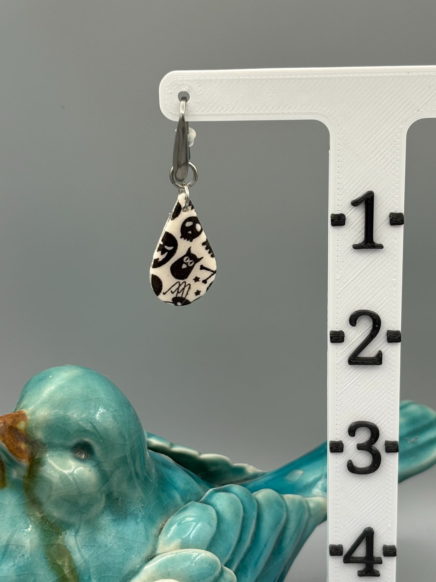 Spooky Drop Dangle Earrings - handcrafted polymer clay earrings by Lakeside Clay