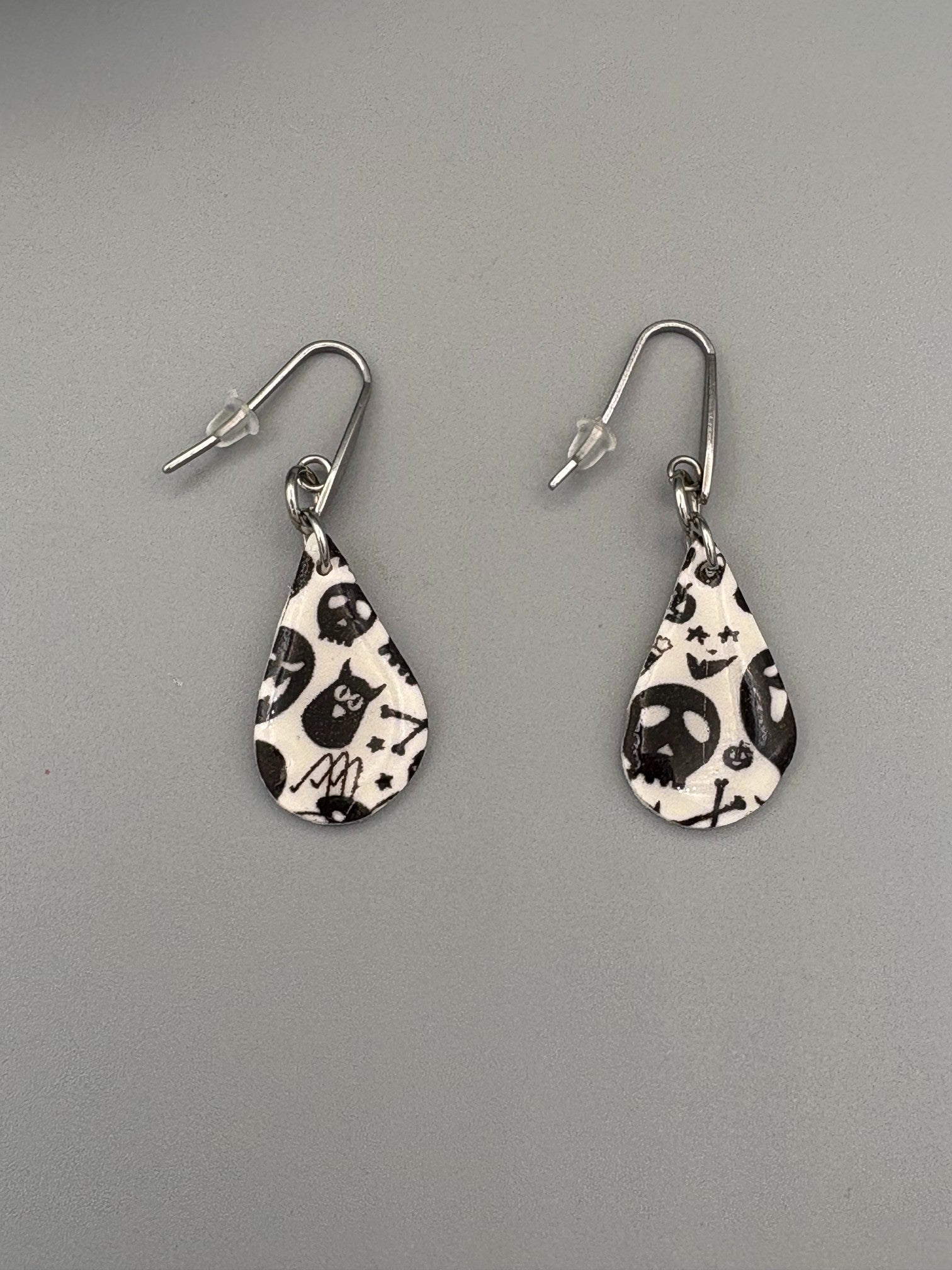Spooky Drop Dangle Earrings - handcrafted polymer clay earrings by Lakeside Clay