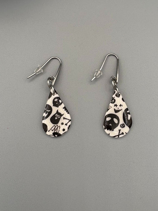 Spooky Drop Dangle Earrings - handcrafted polymer clay earrings by Lakeside Clay