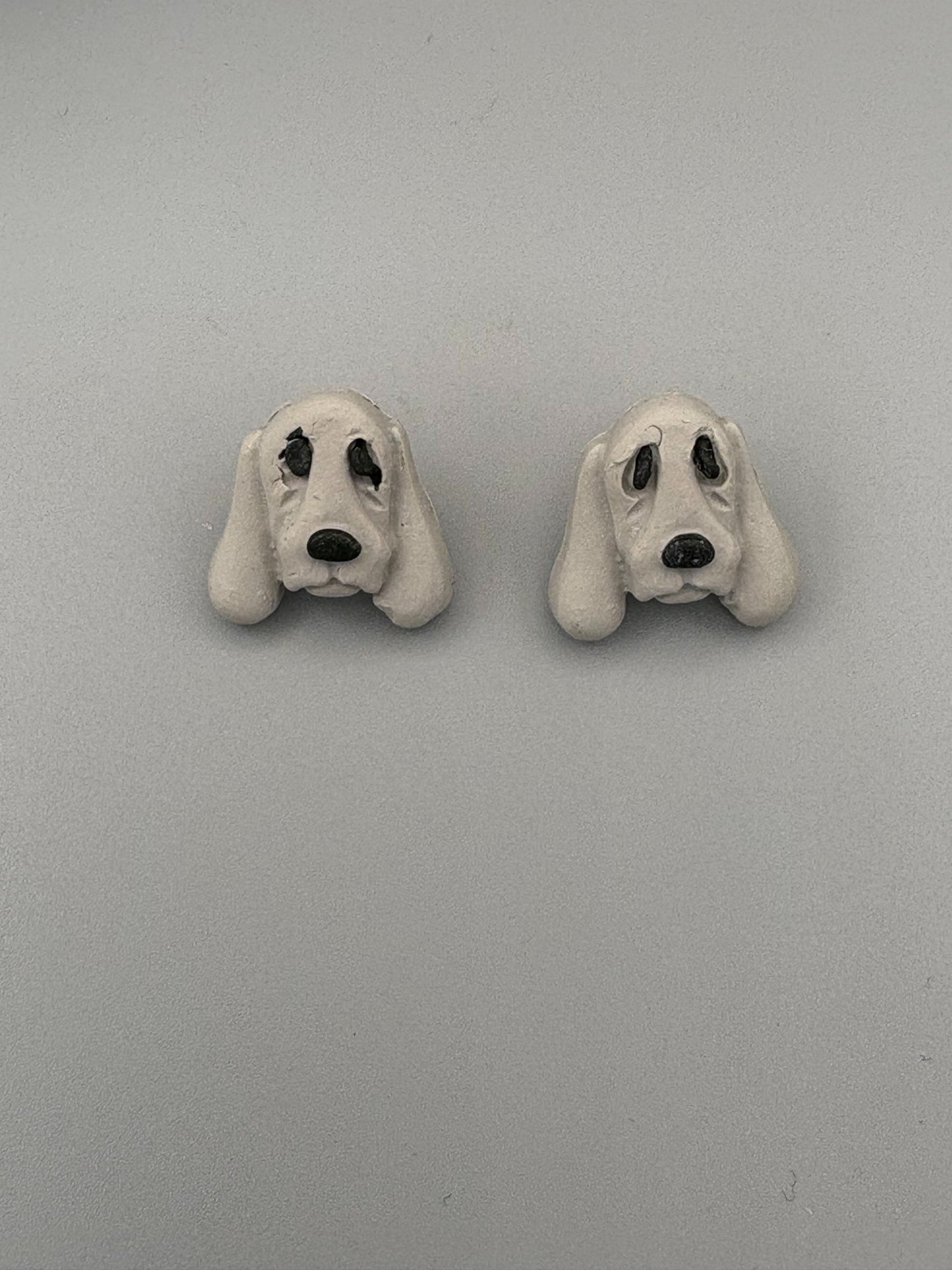 Grey Hound Dog Stud Earrings - handcrafted polymer clay earrings by Lakeside Clay