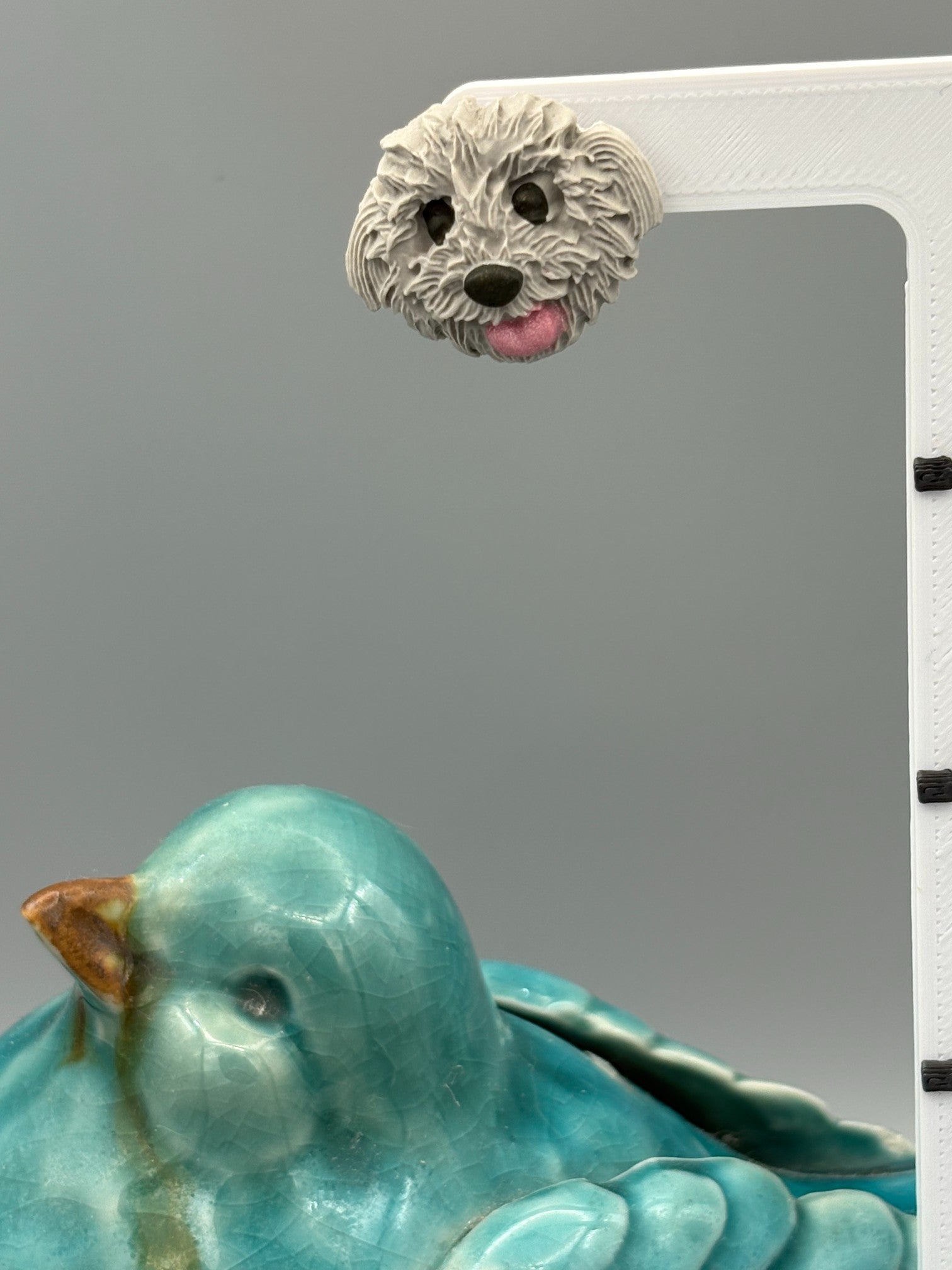 Grey Shihtzu Dog Stud Earrings - handcrafted polymer clay earrings by Lakeside Clay
