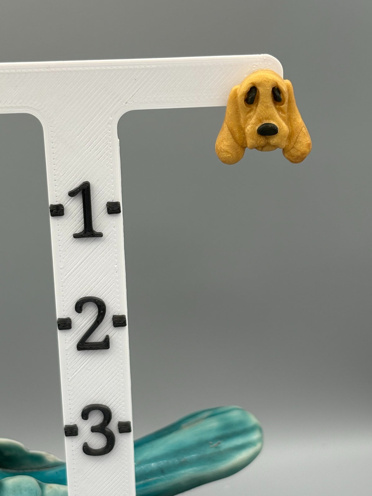 Gold Hound Dog Stud Earrings - handcrafted polymer clay earrings by Lakeside Clay