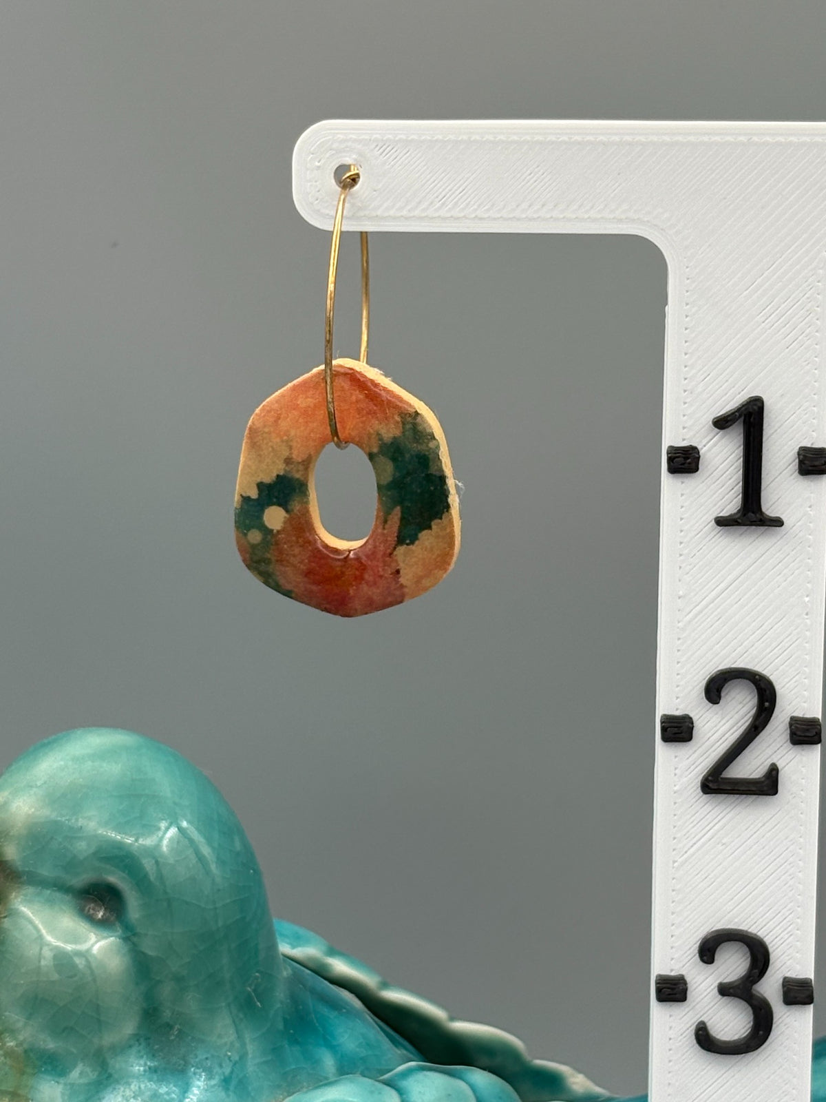 Flower Pattern Hoop Earrings - handcrafted polymer clay earrings by Lakeside Clay