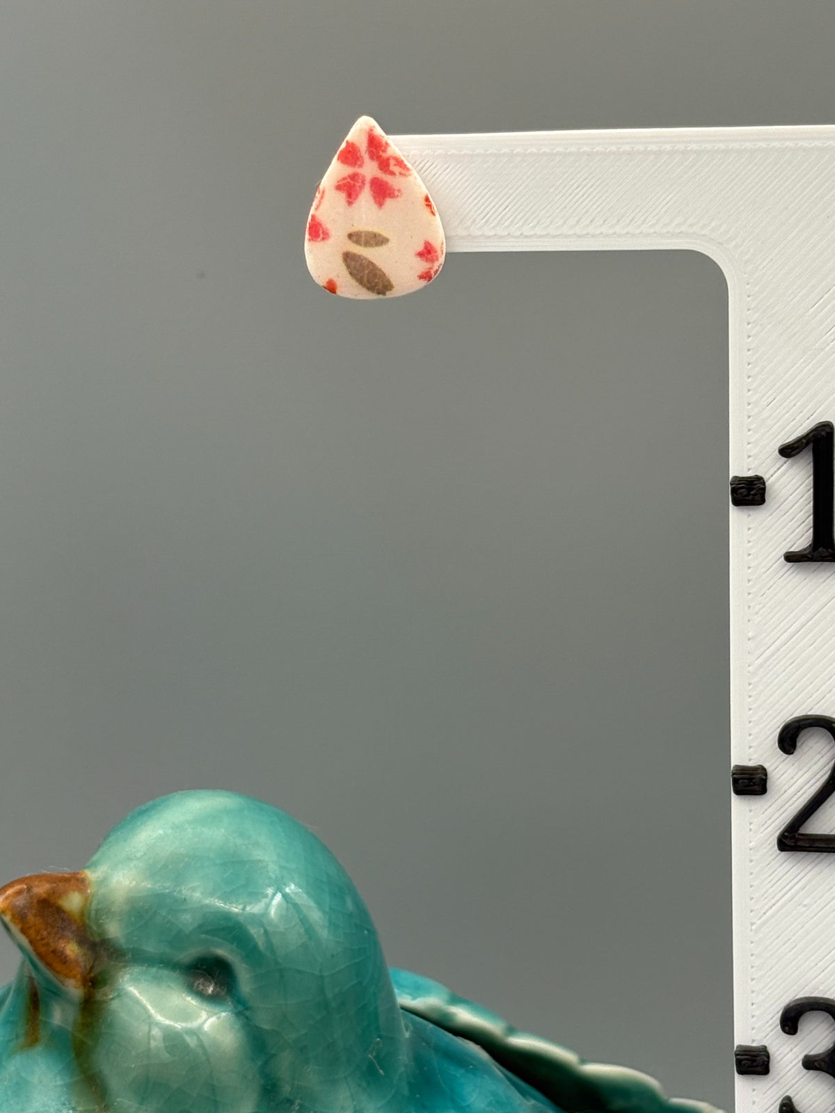 Flower Pattern Drop Stud Earrings - handcrafted polymer clay earrings by Lakeside Clay
