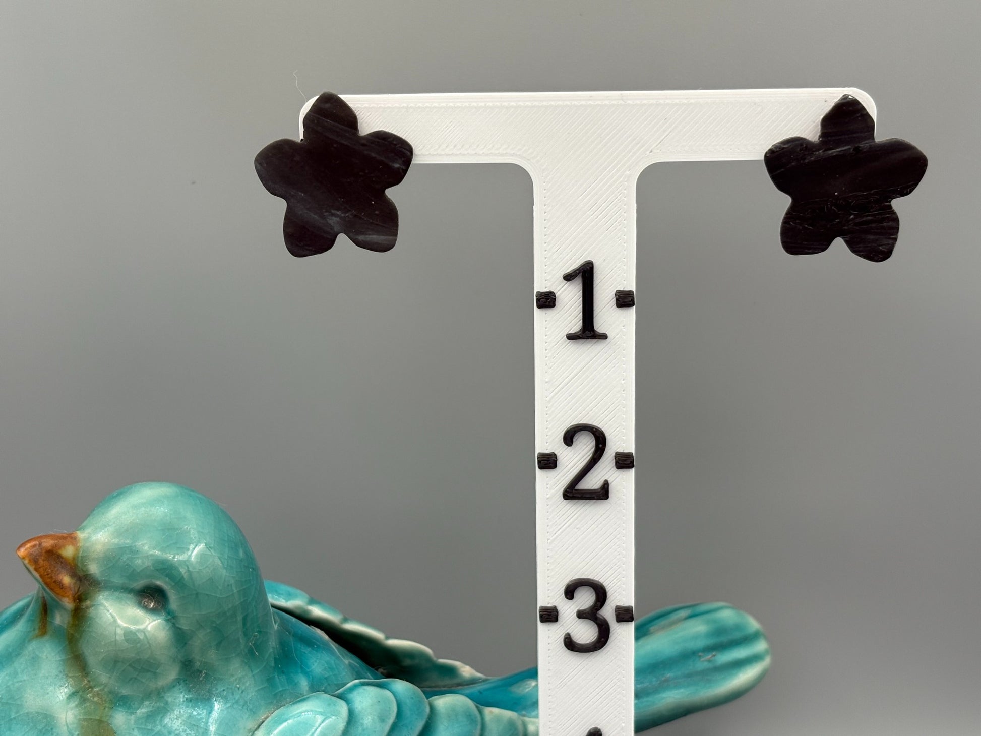 Midnight Sky Flower Stud Earrings - handcrafted polymer clay earrings by Lakeside Clay