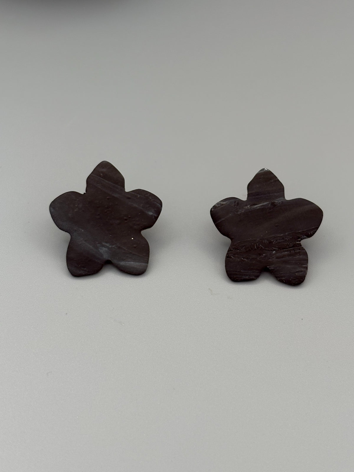 Midnight Sky Flower Stud Earrings - handcrafted polymer clay earrings by Lakeside Clay